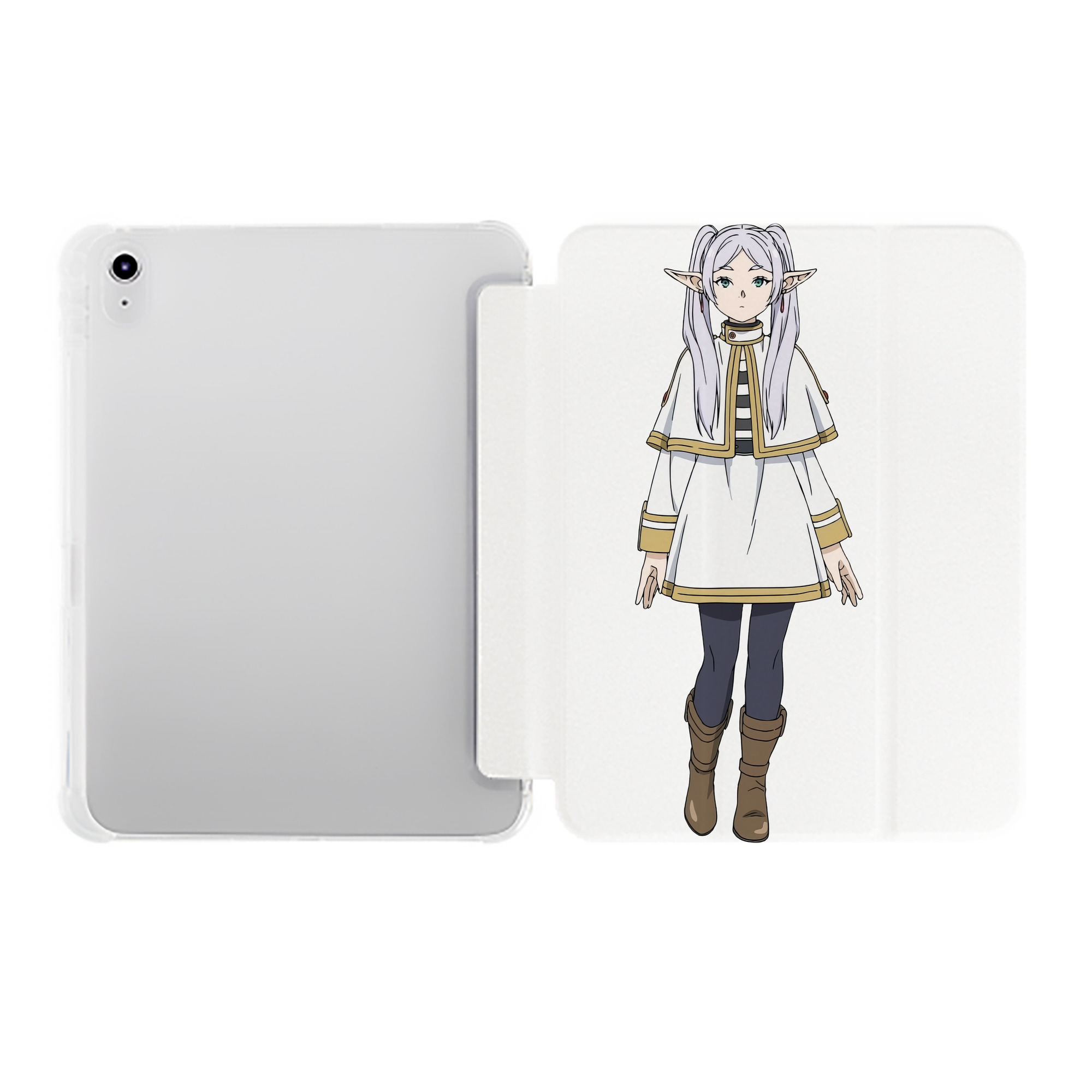 （画像用） 葬送のフリーレン Frieren IPad ケース ペン収納付き 三つ折りスタンド PUレザー×シリコン 対応機種9.5/10.5/10.9インチ